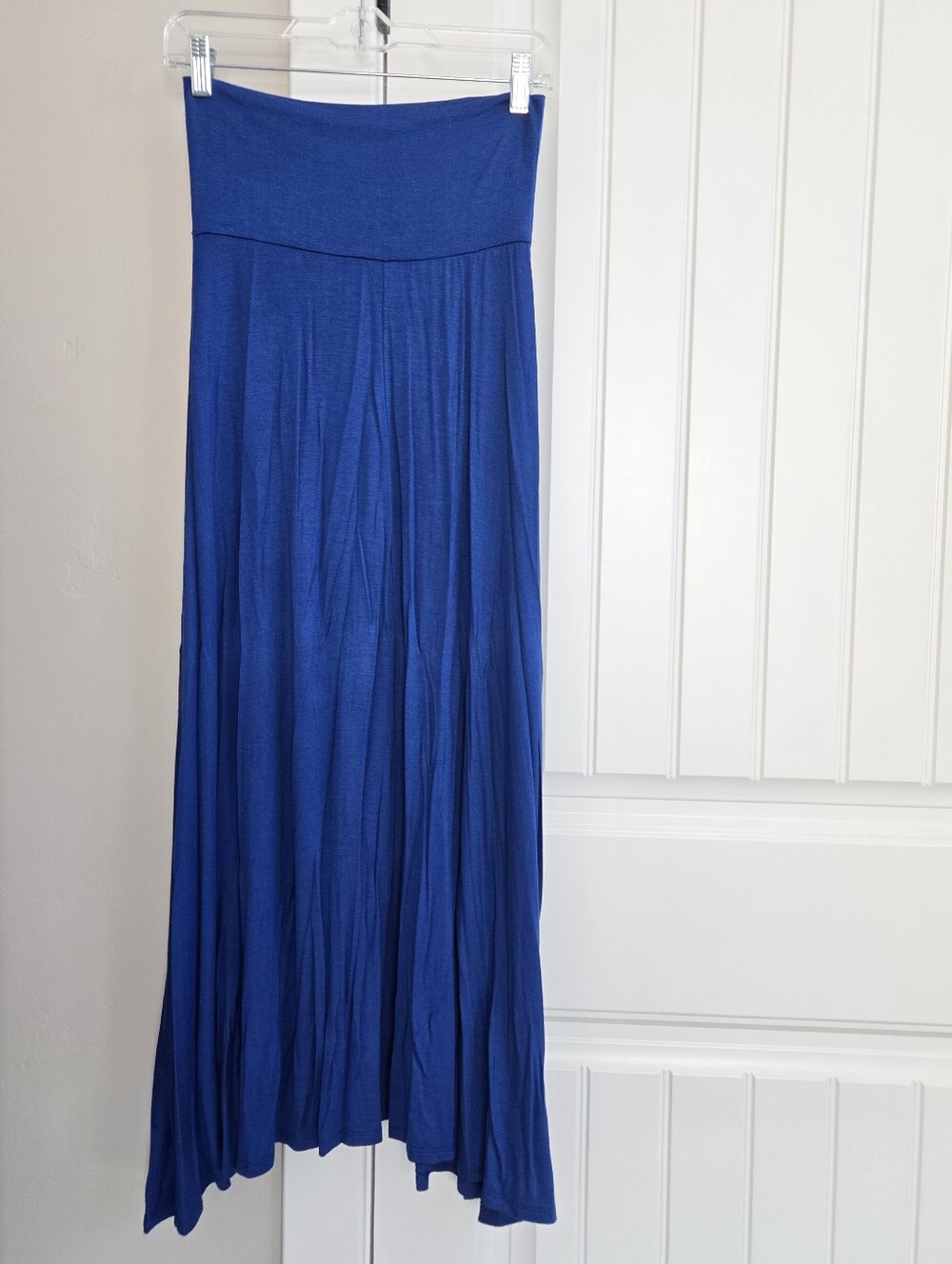 Hera Collection Royal Blue Maxi Skirt with Foldover Waist